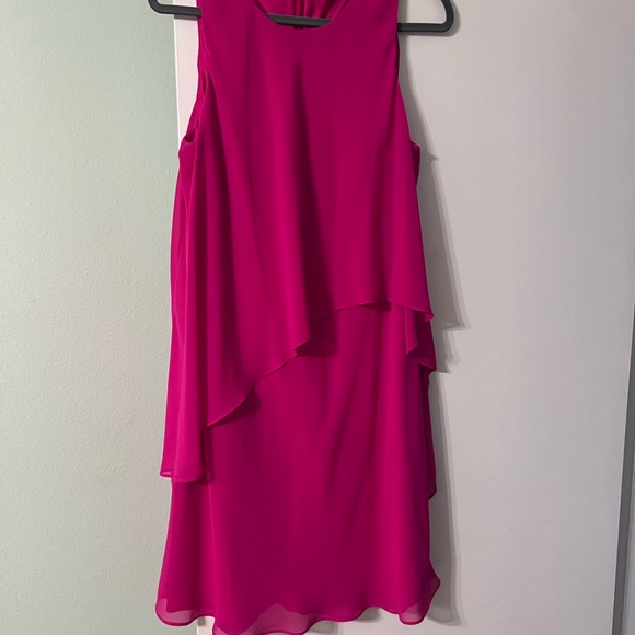 Ralph Lauren Fuschia Overlay Cocktail Dress - Picture 2 of 3